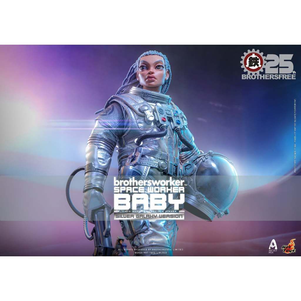 HOT TOYS AMC041 Brothersfree x Hot Toys Space Worker Baby (Brothersfree 25th Silver Galaxy Version)