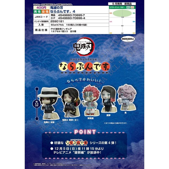 GASHAPON DEMON SLAYER: KIMETSU NO YAIBA NARABUNDESU.4 (Set of 5)