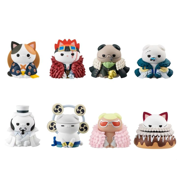 1MEGAHOUSE MEGA CAT PROJECT NyanPieceNyan! Ver. Luffy with rivals (Set of 8)