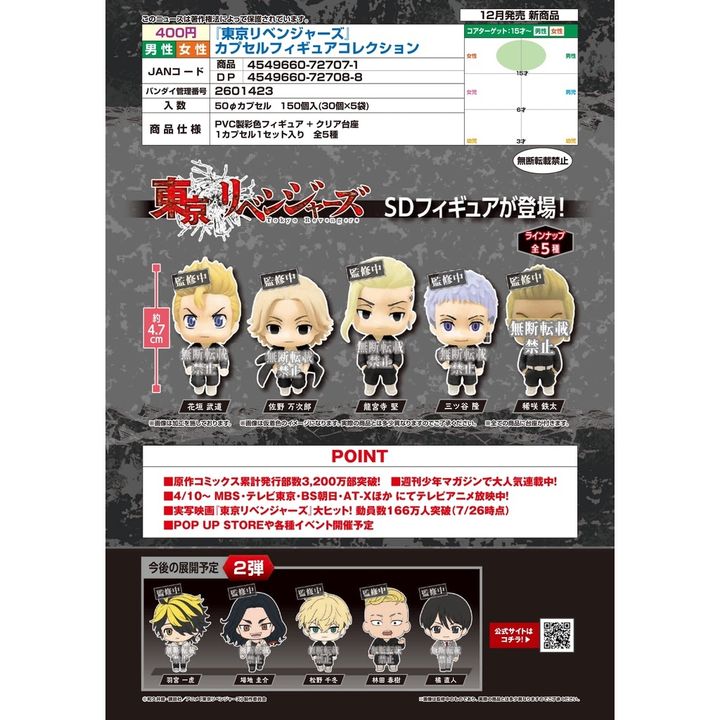 GASHAPON TOKYO REVENGERS CAPSULE FIGURE COLLECTION 01 (Set of 5)