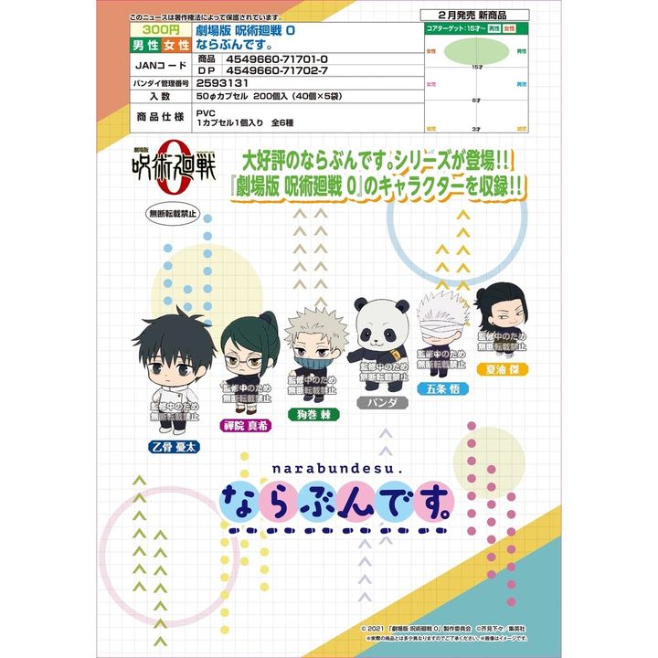 GASHAPON JUJUTSU KAISEN 0 NARABUNDESU