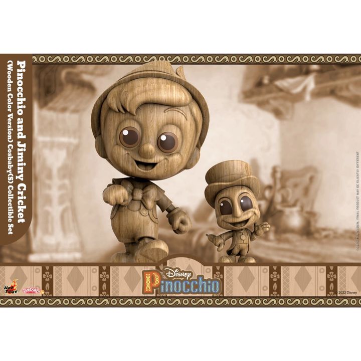 HOT TOYS COSB999 Cosbaby Pinocchio & Jiminy Cricket (Wooden Color Version) (Pinocchio)
