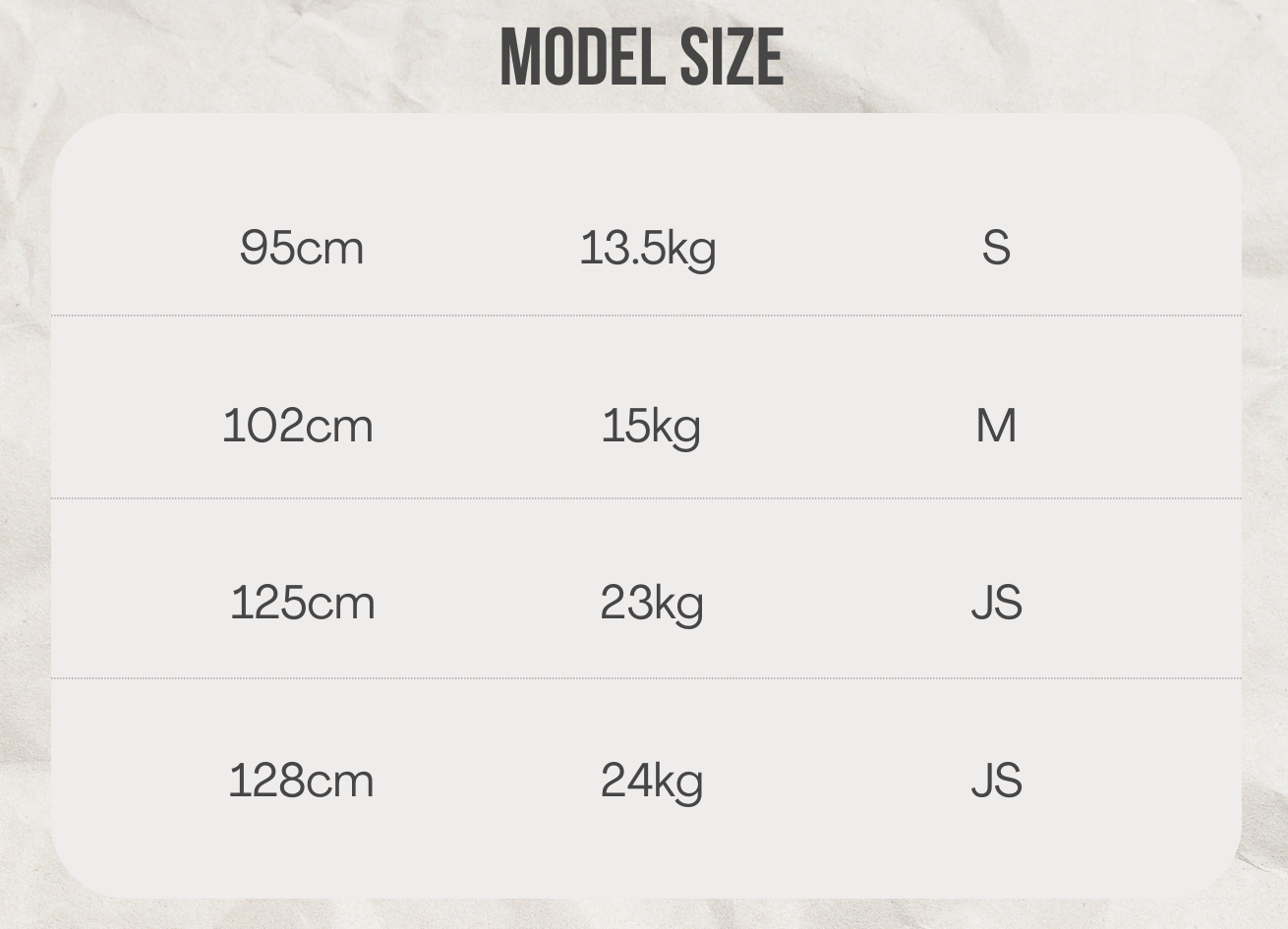Black and White Modern Minimalist Size Chart Instagram Post