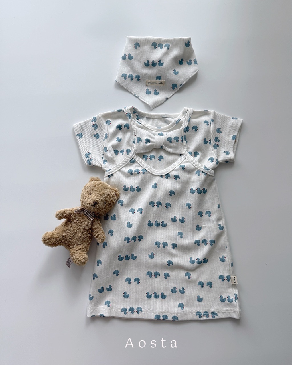 大골지리본원피스 오리3