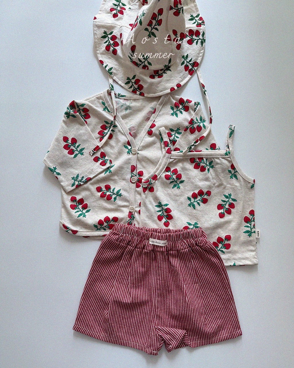 大린넨 끈 나시 딸기7