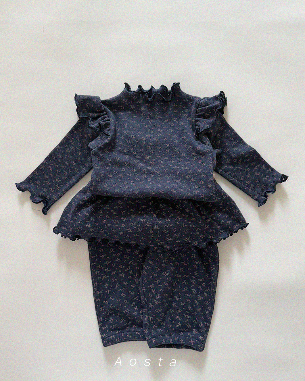 엔젤 프릴바지 네이비꽃 2