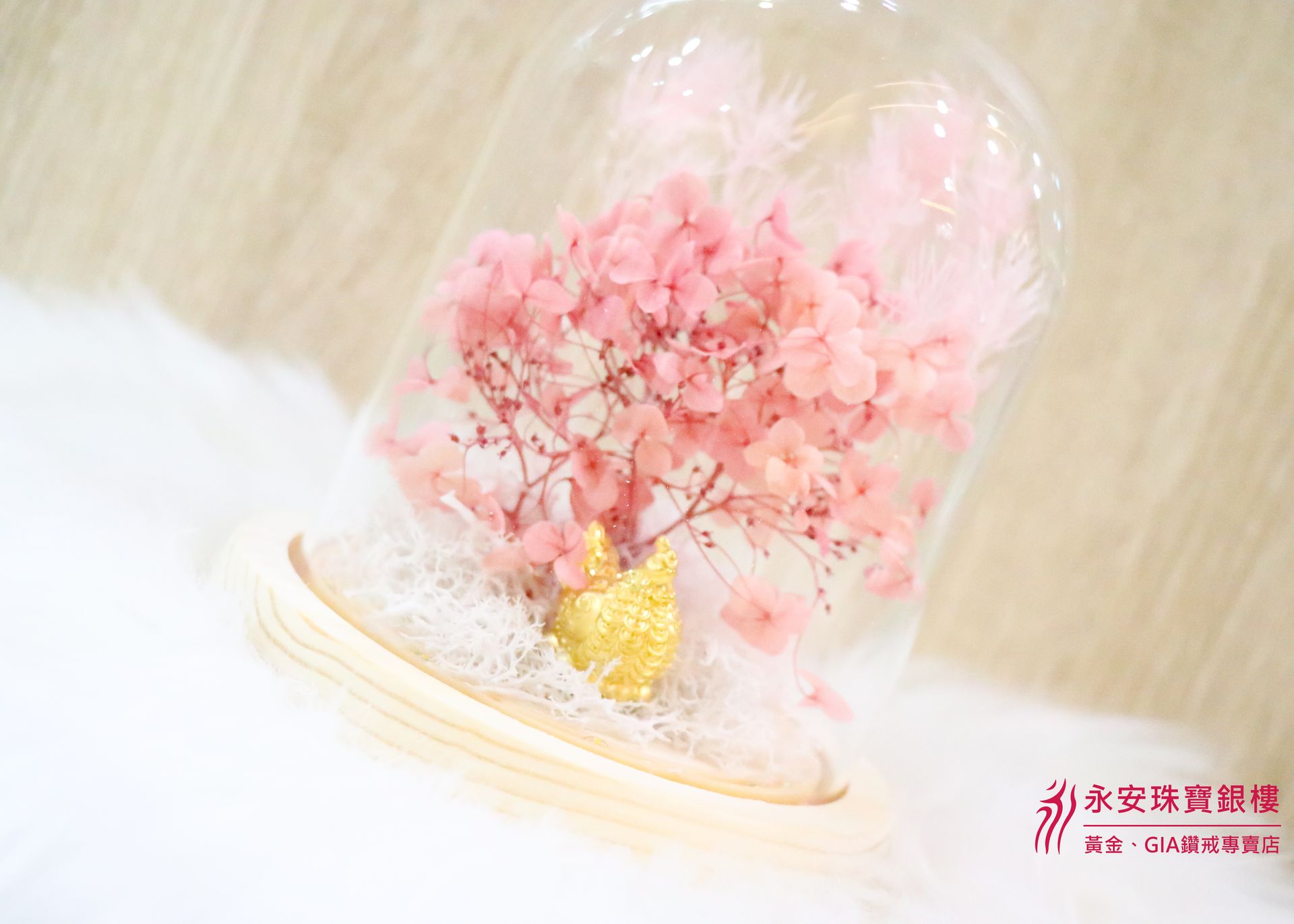 Yonganjewelry - 純金金雞擺件 永生花款
