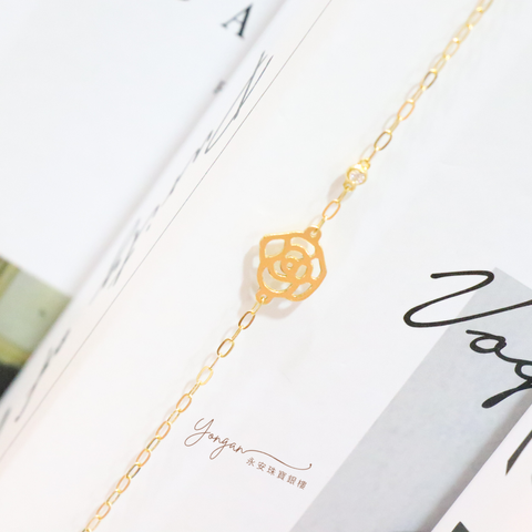 純金三茶花手鍊2022-11-03-3