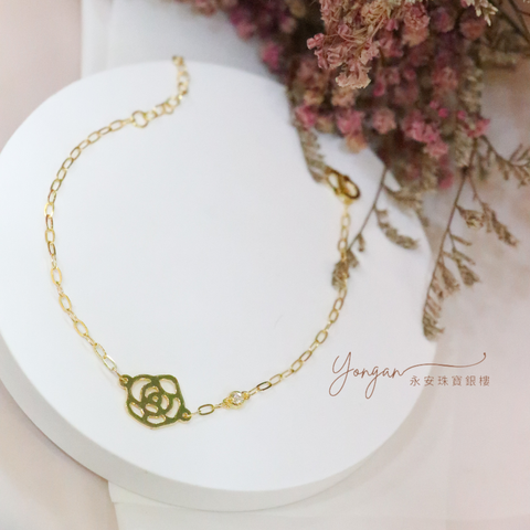 純金三茶花手鍊2022-11-03-10