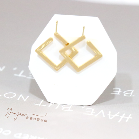 純金平面方匡耳環5g2022-11-16-1