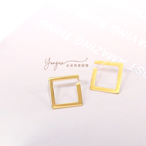 純金平面方匡耳環5g2022-11-16-3