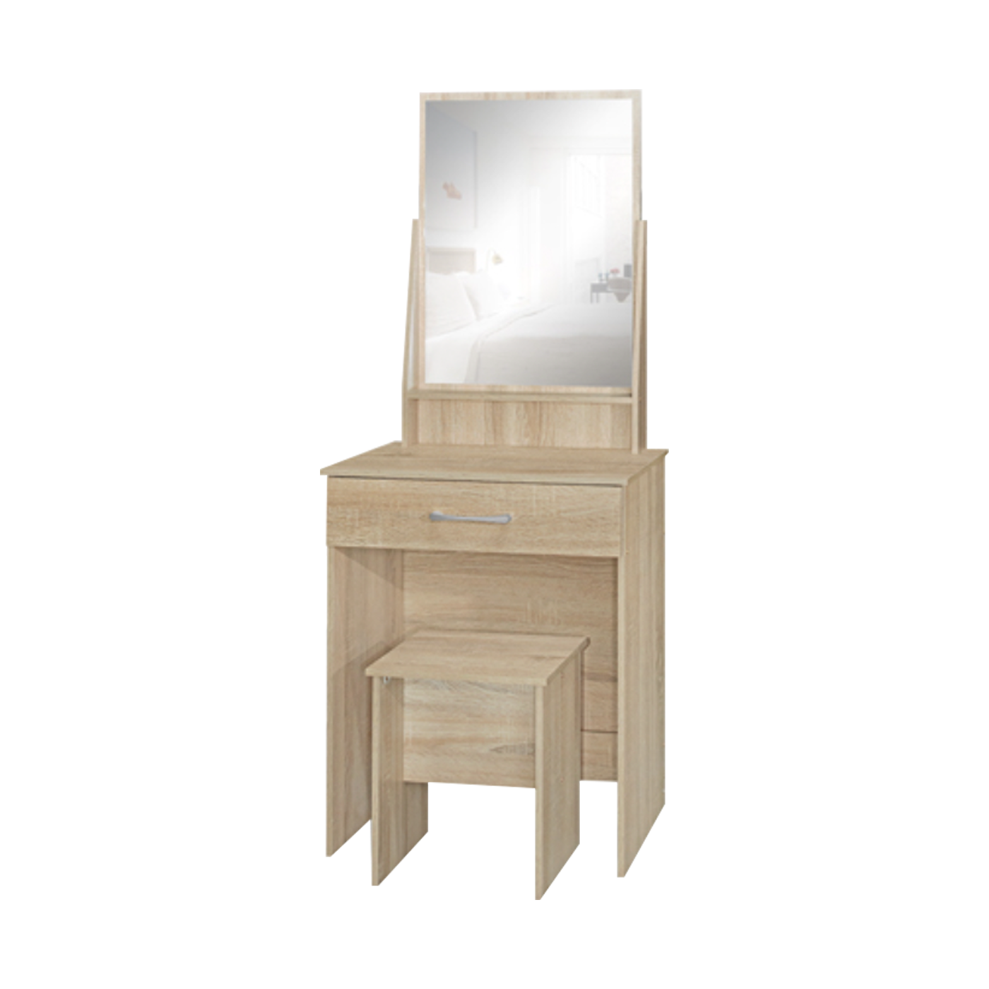 Simple Vanity Set Dressing Table 1 Mirror 1 Drawer – New Strange Furniture  | Sabah Home Furnishing Store