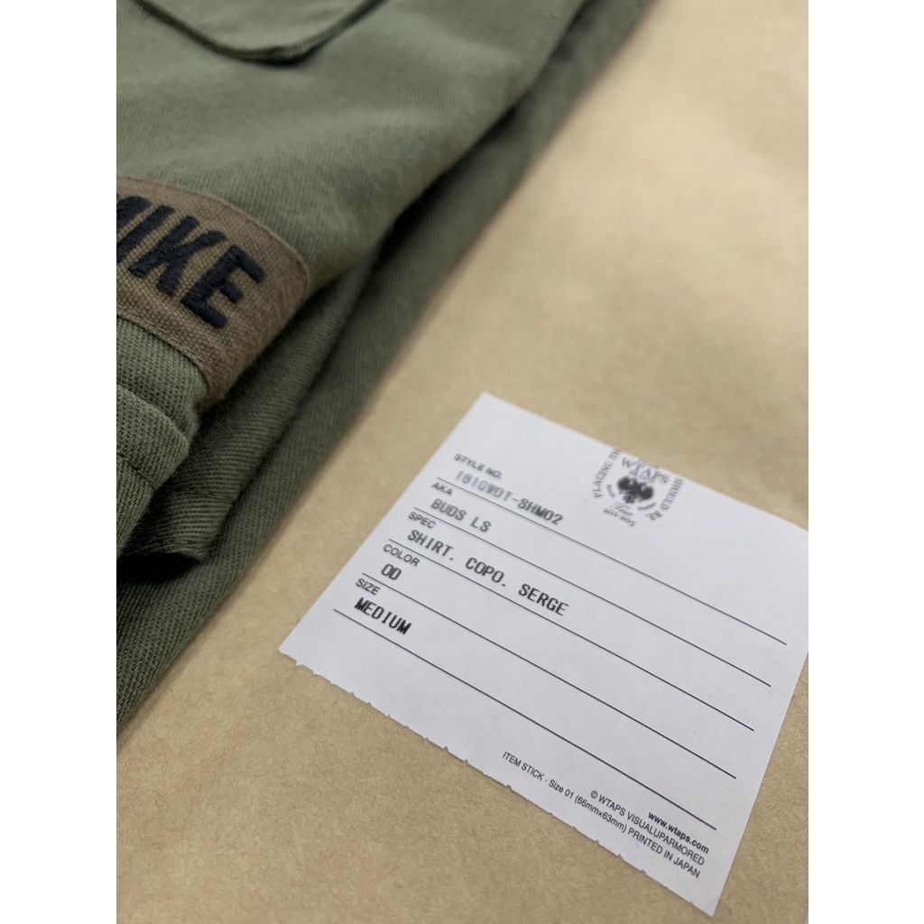 WTAPS 16SS BUDS LS SHIRT 襯衫 軍綠色 M號