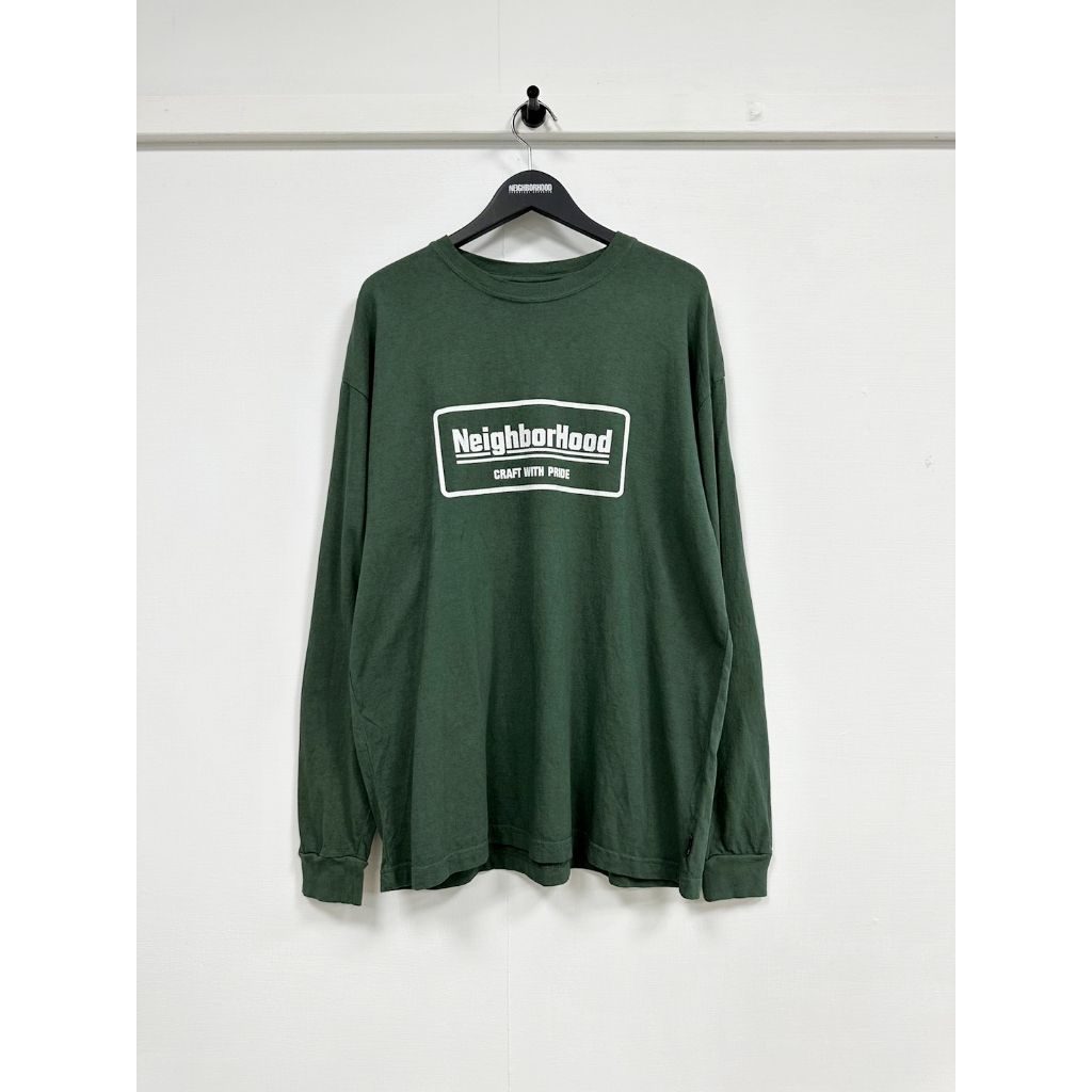 NEIGHBORHOOD 22AW SULFUR DYE C-CREW . LS 長袖 綠色 L號