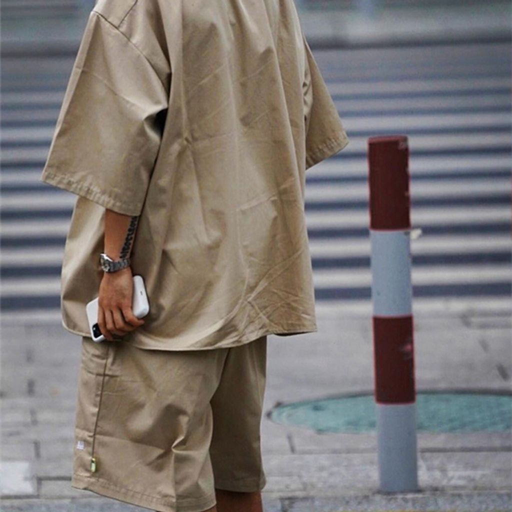 BEAMS-SSZ-Japan-Fashion-Summer-Baggy-Half-Pants-Overalls-For-Men-And-Women