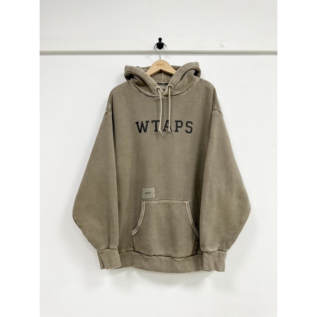 WTAPS 19AW COLLEGE DESIGN HOODED 帽T 軍綠色 XL號