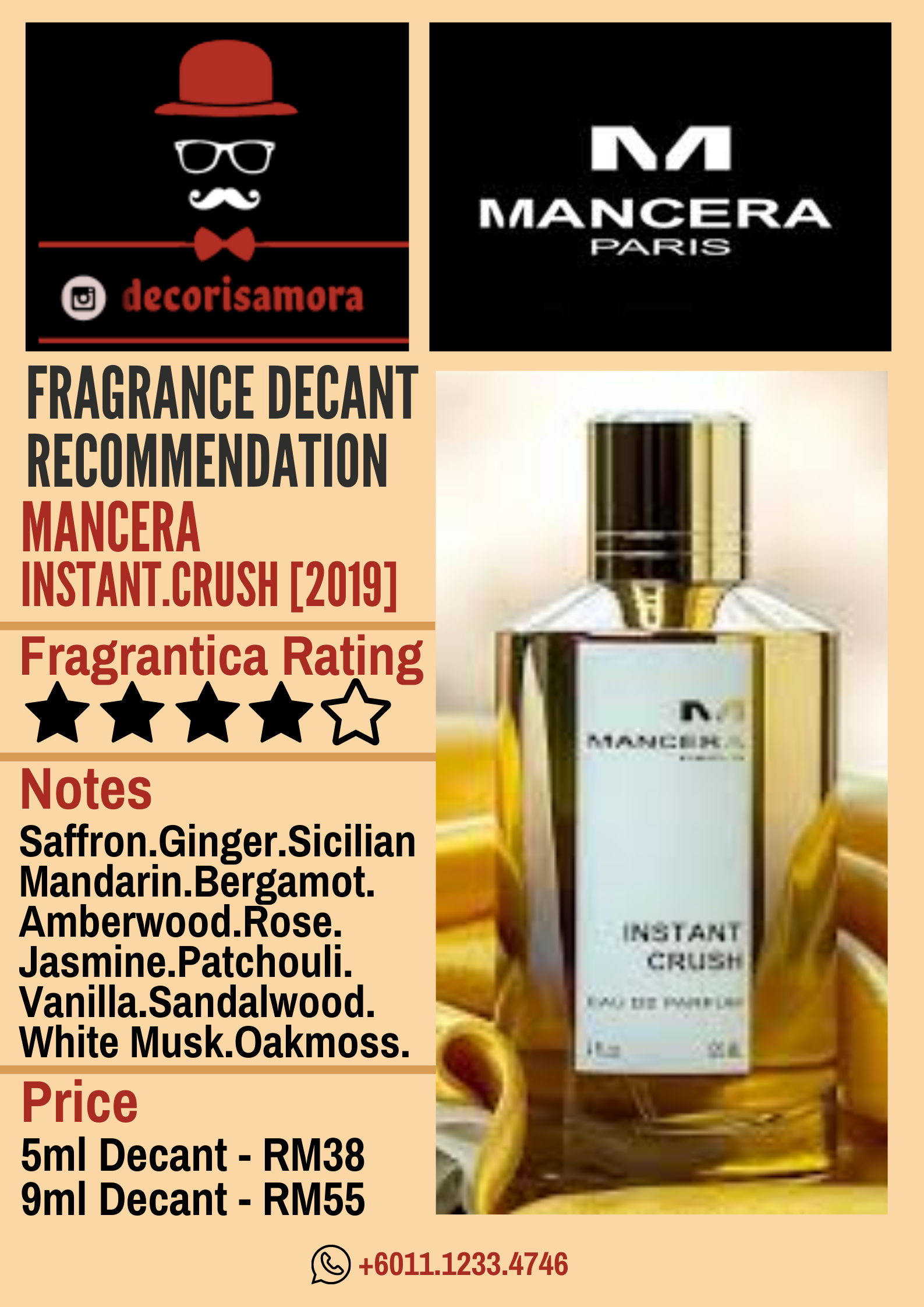 Mancera Instant Crush - Perfume Decant – Decoris Amora Perfume Decant
