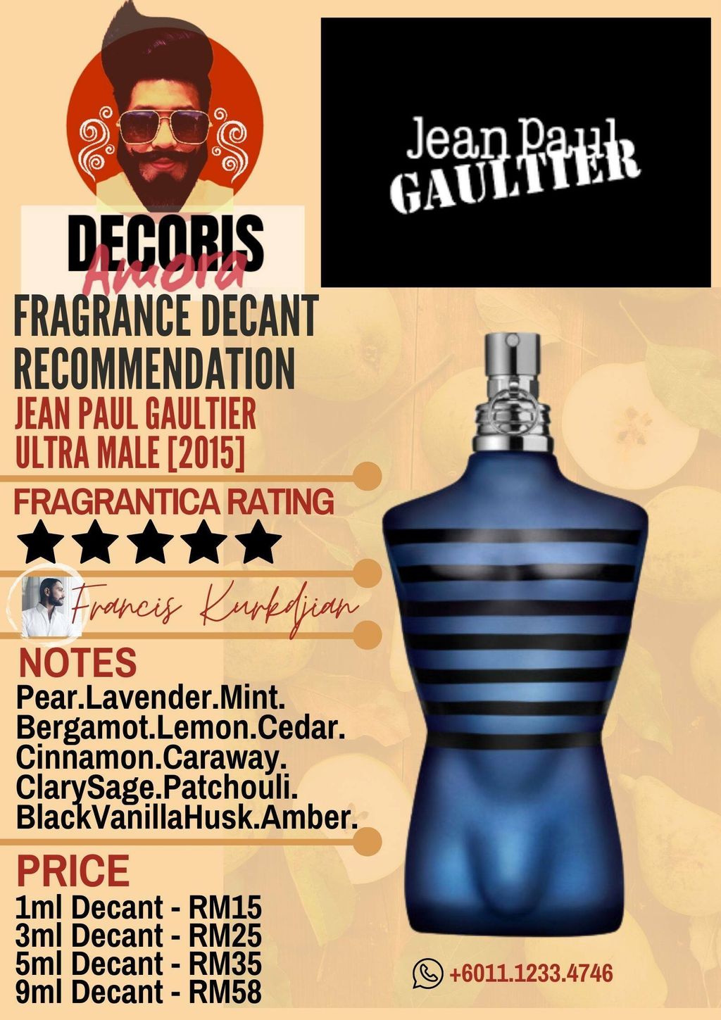 Jean Paul Gaultier Ultra Male - Perfume Decant – Decoris Amora Perfume  Decant
