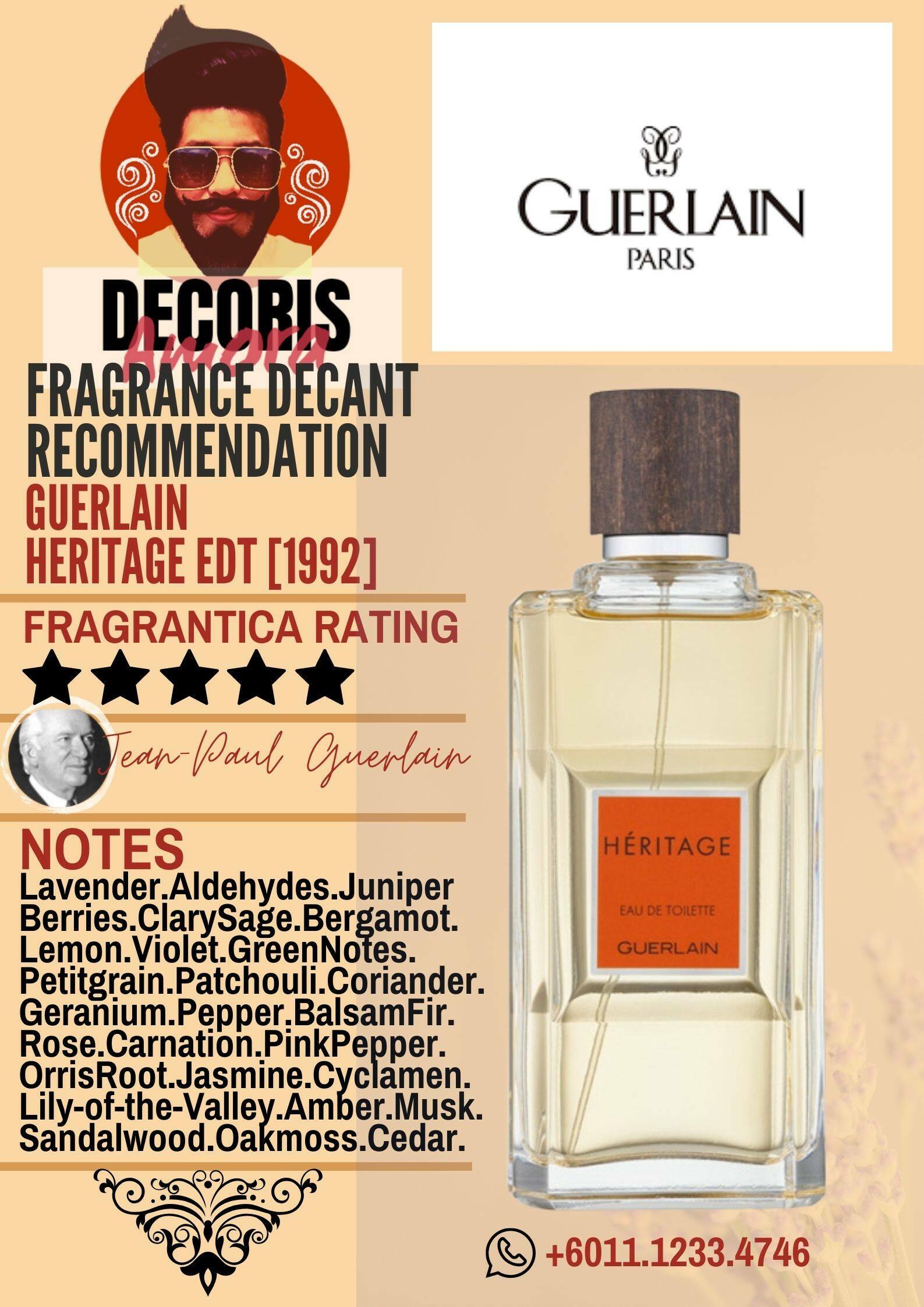 Guerlain Heritage Eau de Toilette - Perfume Decant – Decoris Amora 