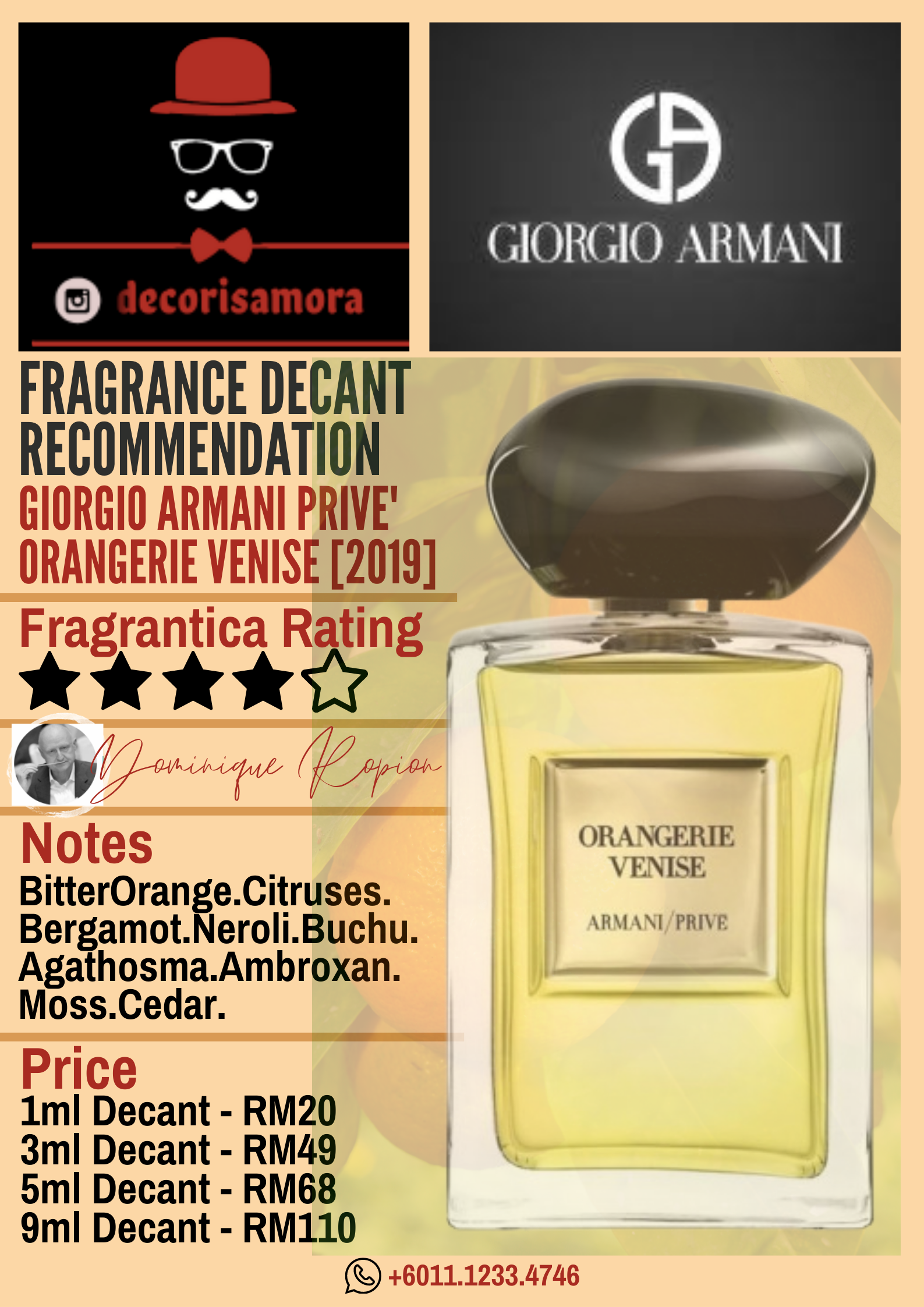 Giorgio Armani Privé Orangerie Venise - Perfume Decant – Decoris Amora  Perfume Decant