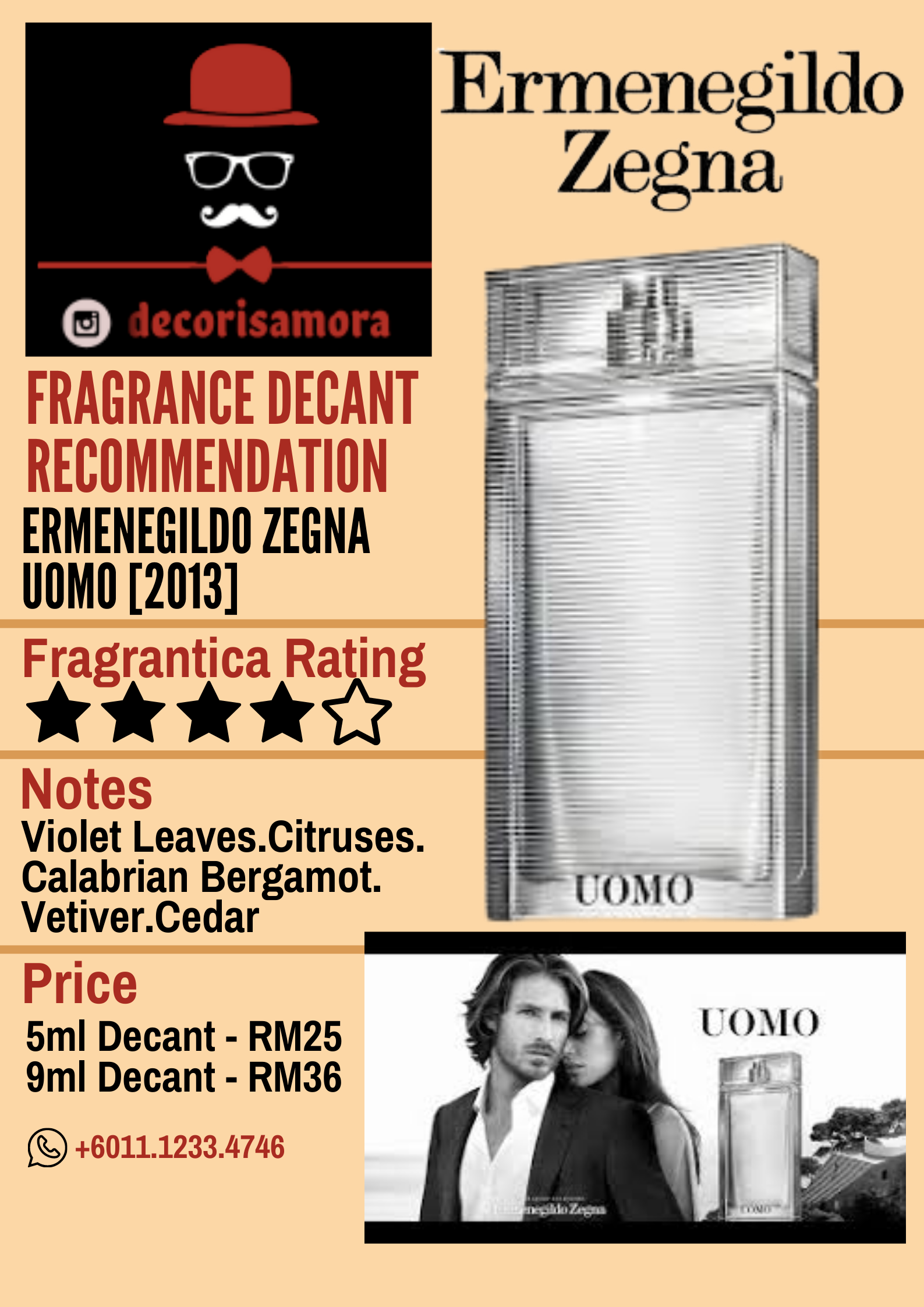 Ermenegildo Zegna Uomo - Perfume Decant – Decoris Amora Perfume Decant