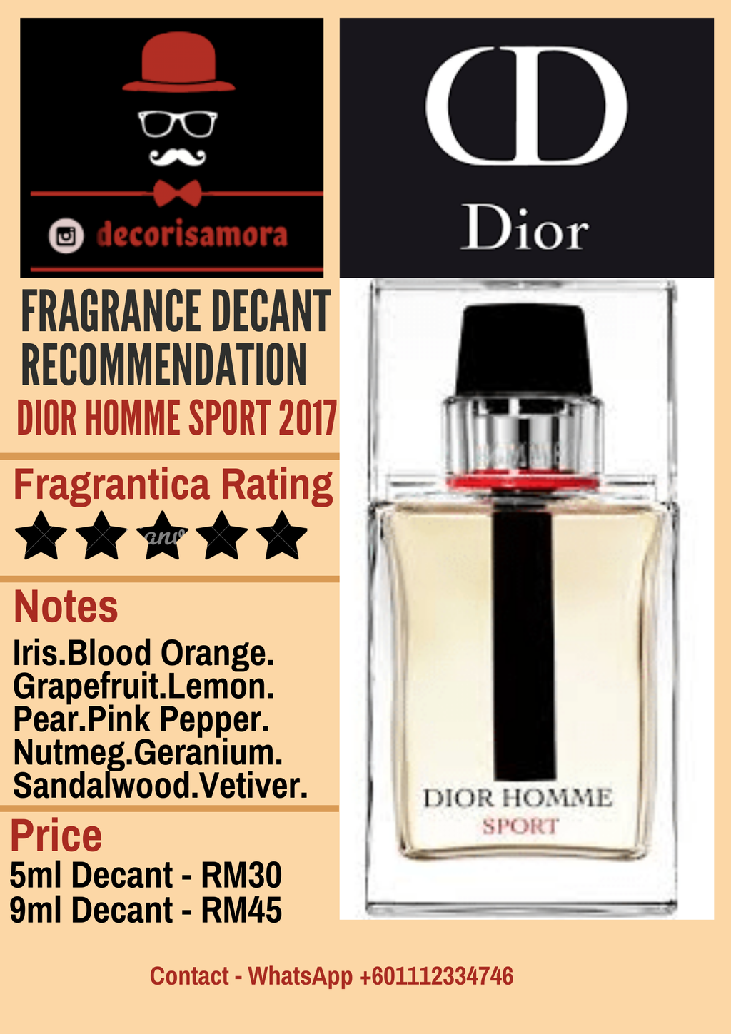 Dior Homme Sport (2017) - Perfume Decant – Decoris Amora Perfume Decant