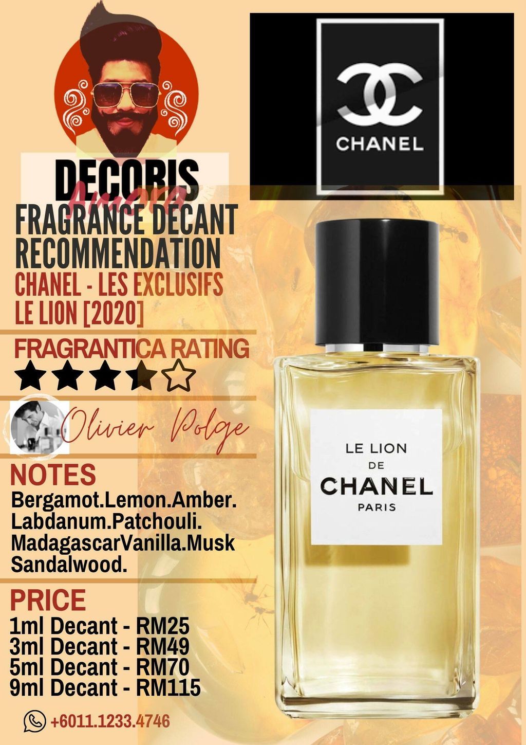 Chanel Les Exclusifs de Chanel Le Lion - Perfume Decant – Decoris Amora  Perfume Decant