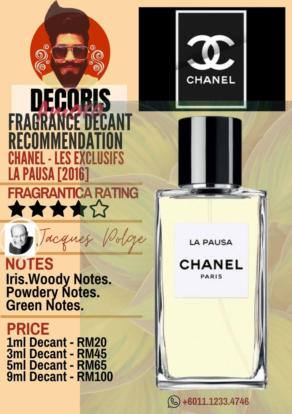 LA PAUSA LES EXCLUSIFS DE CHANEL – Eau de Parfum (EDP) - 6.8 FL. OZ.
