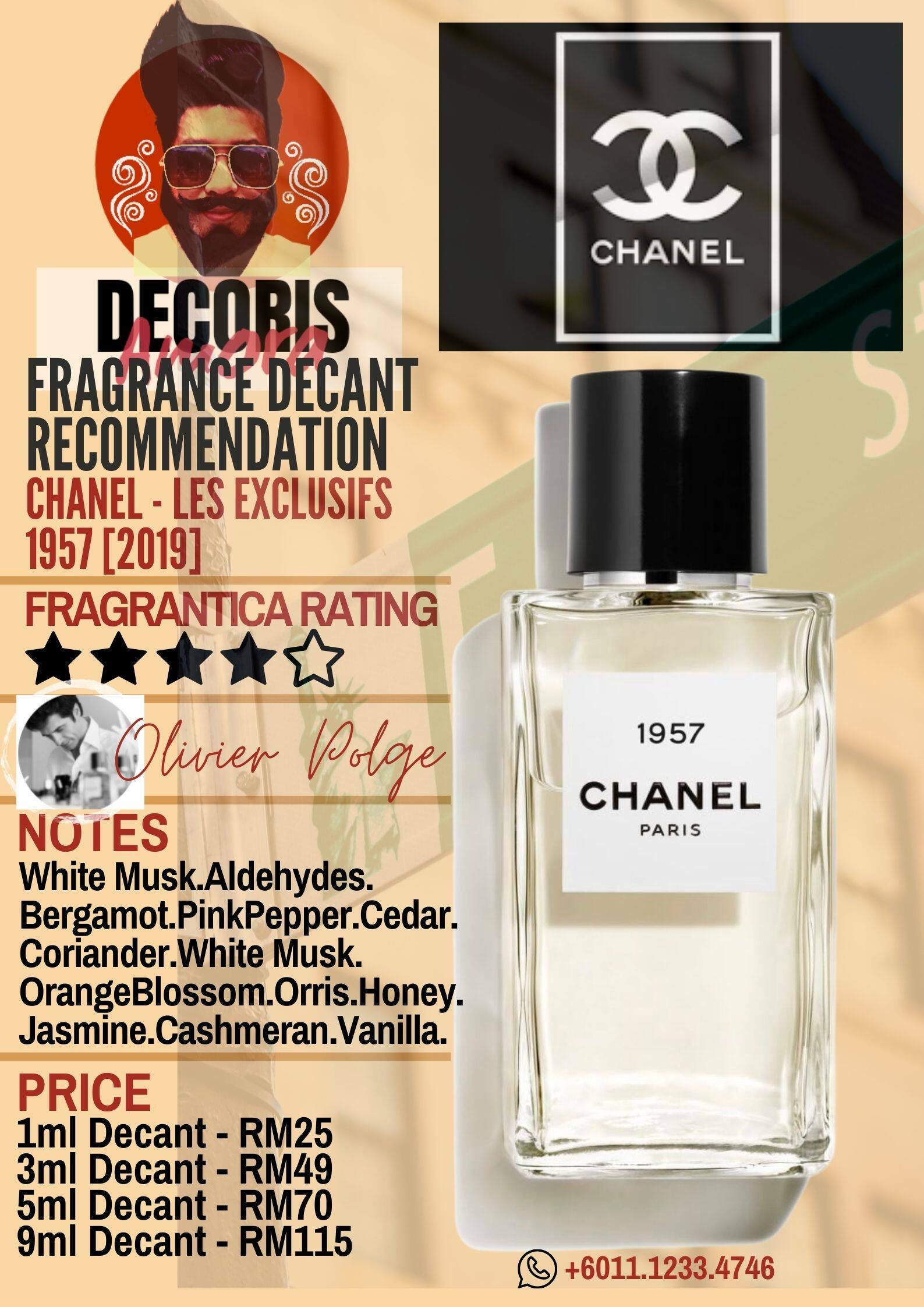 Chanel Les Exclusifs de Chanel 1957 - Perfume Decant – Decoris Amora Perfume  Decant