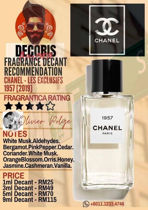 Chanel Les Exclusifs de Chanel 1957 - Perfume Decant – Decoris Amora  Perfume Decant