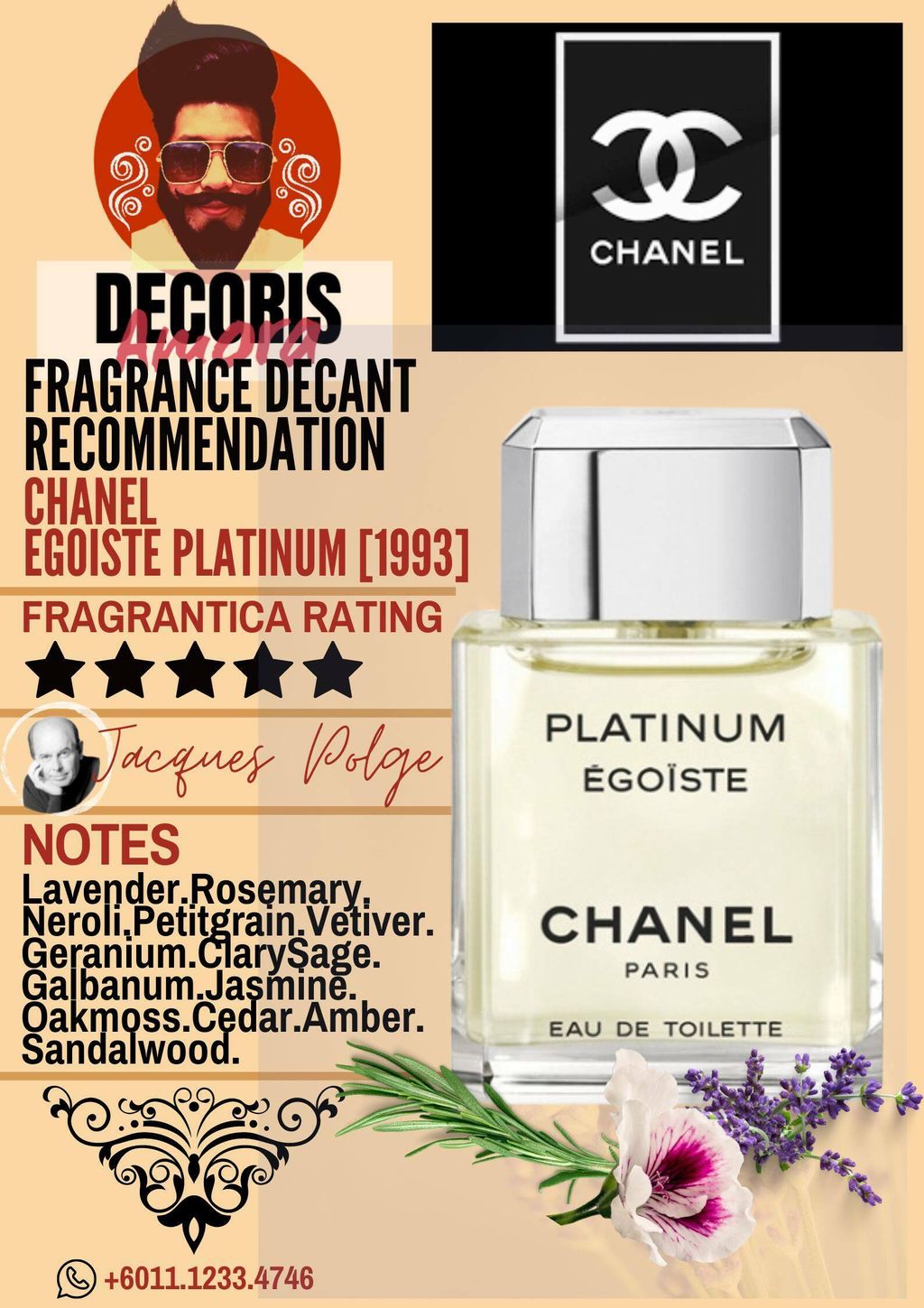 Chanel Egoiste Platinum - Perfume Decant – Decoris Amora Perfume Decant