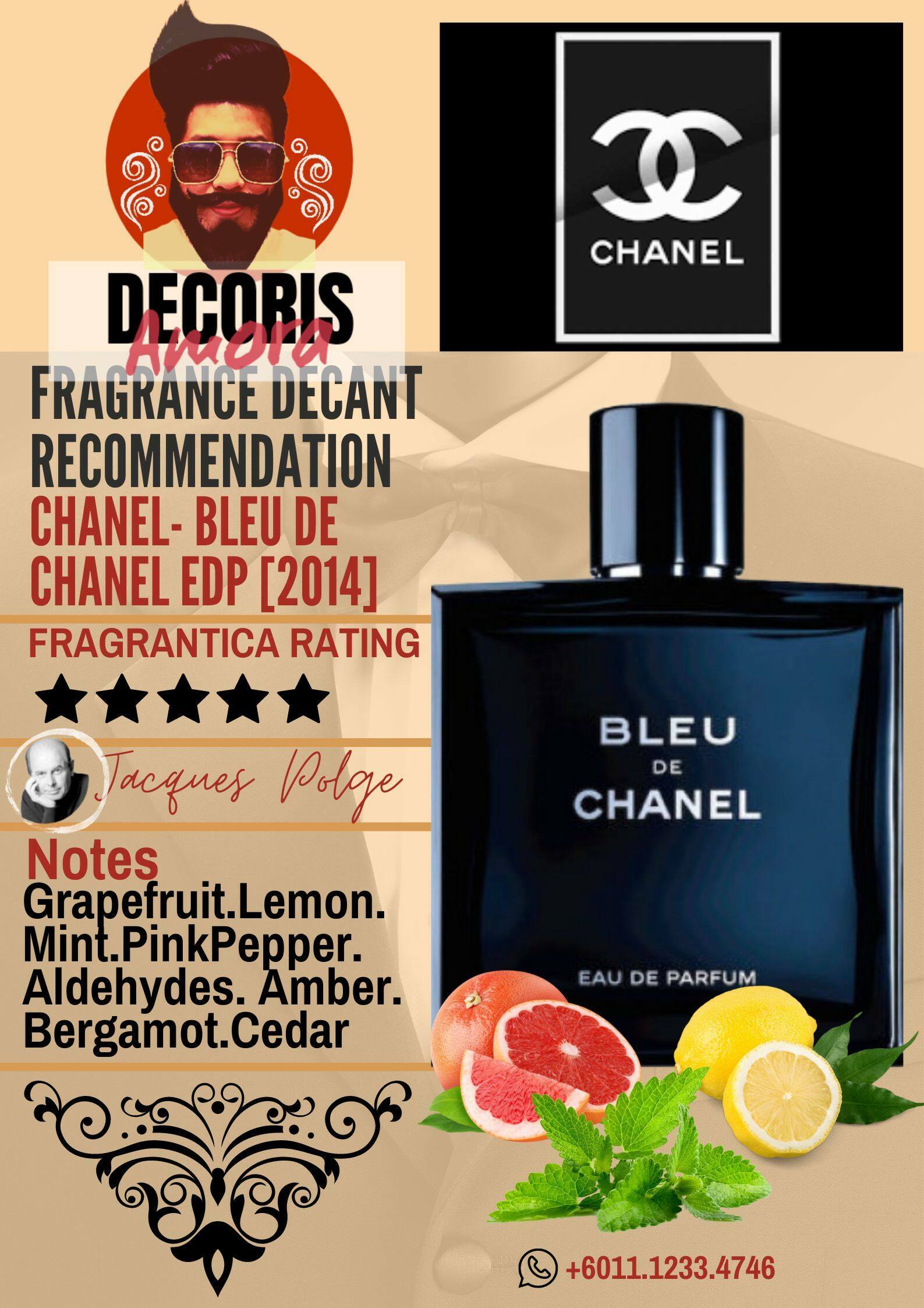 BLEU DE CHANEL Eau de Parfum Spray EDP  34 FL OZ  CHANEL