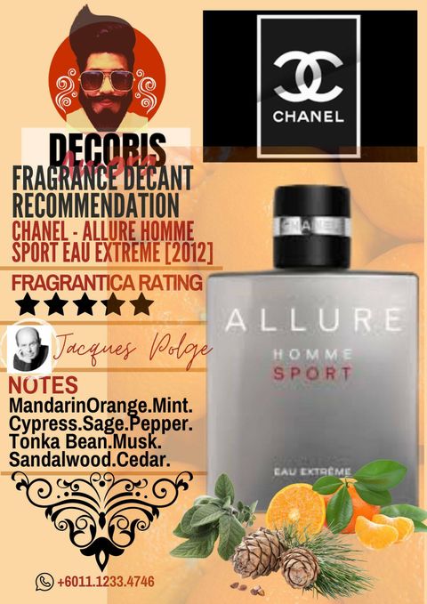 Perfume Allure Homme Sport Edt Masculino Chanel - Decant 9ml