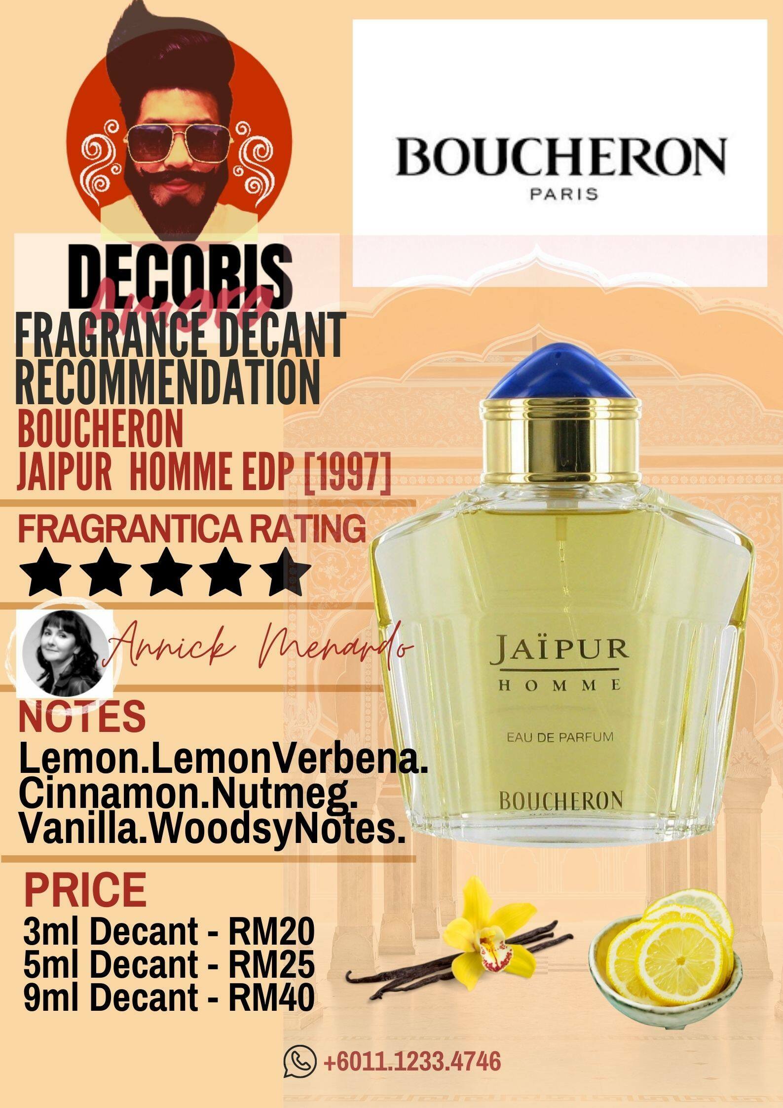 Boucheron Jaipur Homme EDP - Perfume Decant – Decoris Amora Perfume Decant