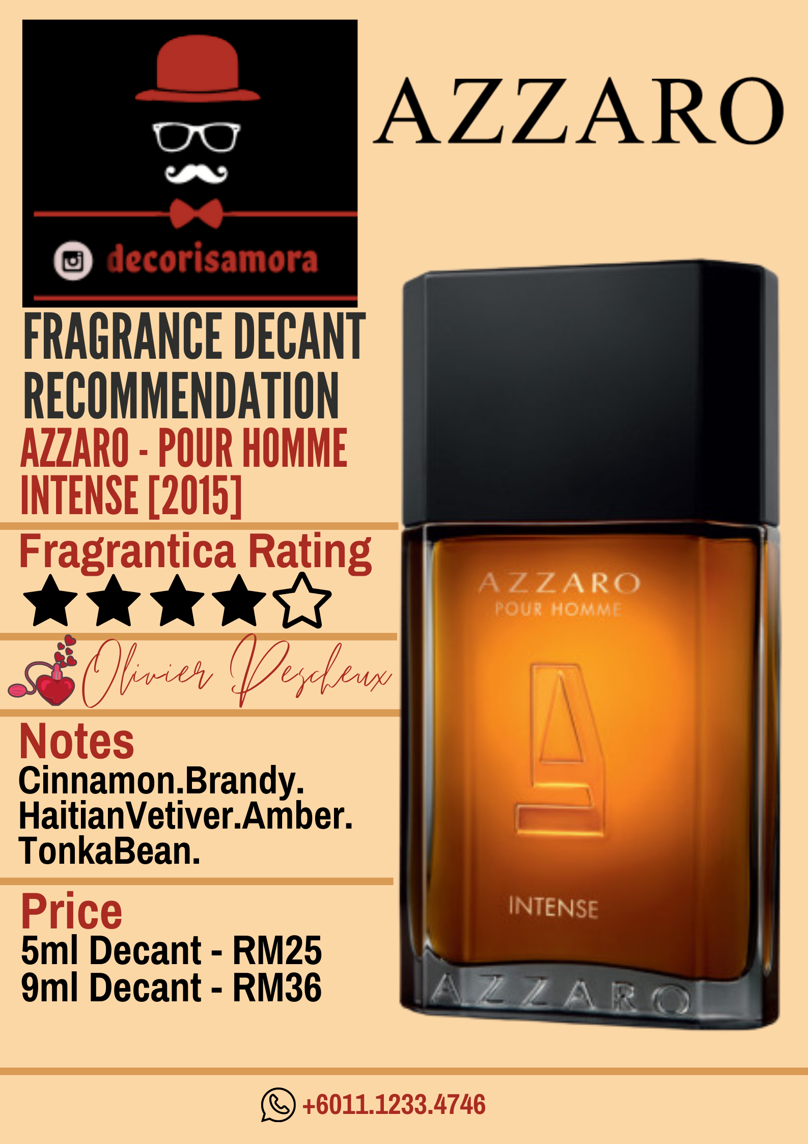 Azzaro Pour Homme Intense- Perfume Decant – Decoris Amora Perfume Decant