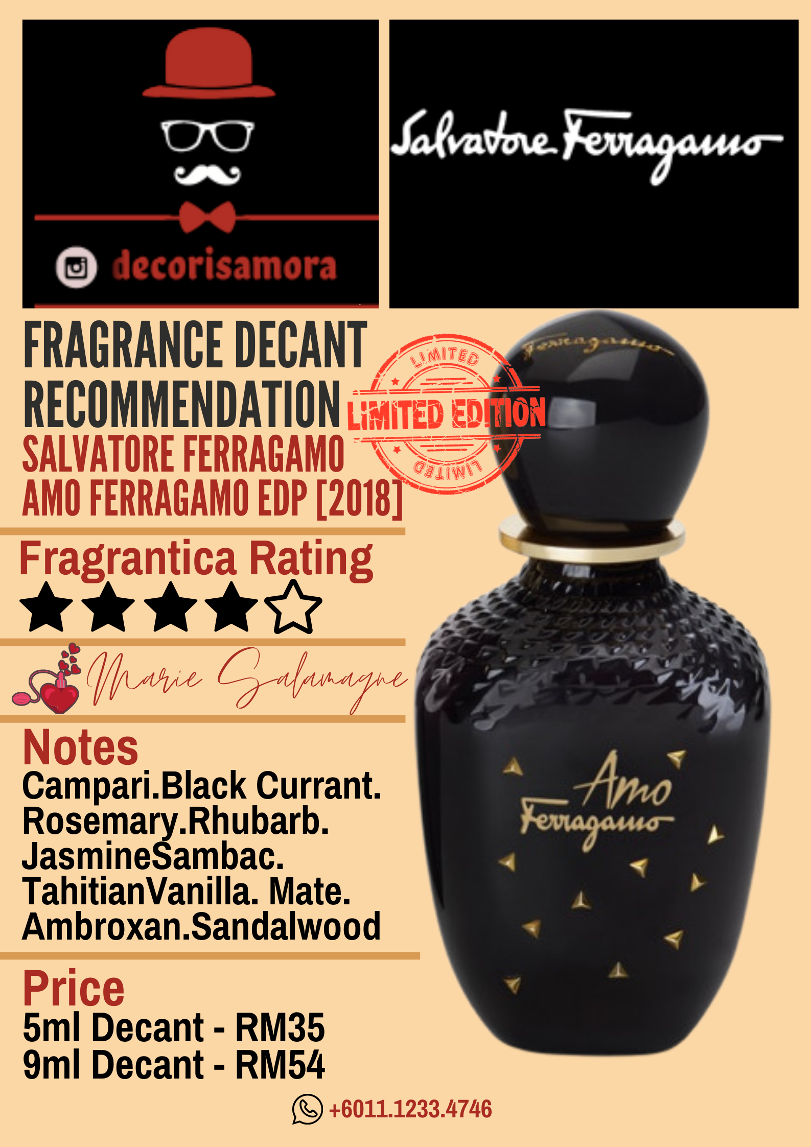Salvatore Ferragamo Amo Ferragamo Limited Edition - Perfume Decant –  Decoris Amora Perfume Decant