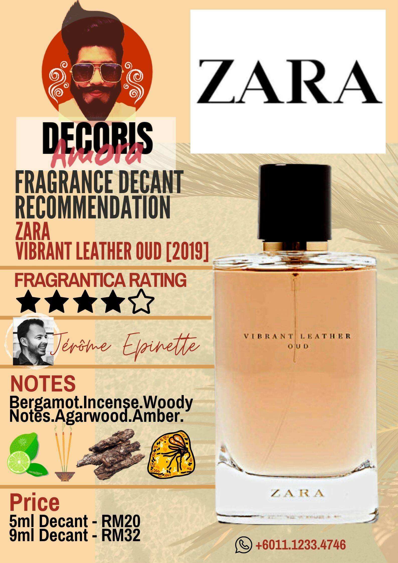 Zara Oud Vibrant Zara Vibrant Leather Platinum Review Zara Vibrant Leather  Oud Perfume Decant – Decoris Amora Perfume