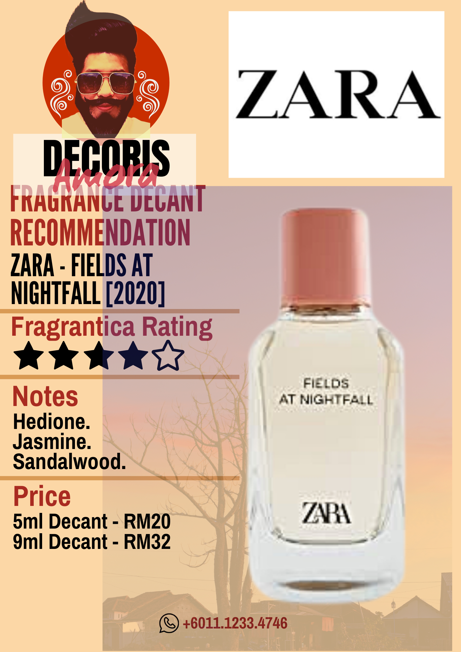 Zara Fields At Nightfall - Perfume Decant – Decoris Amora Perfume Decant