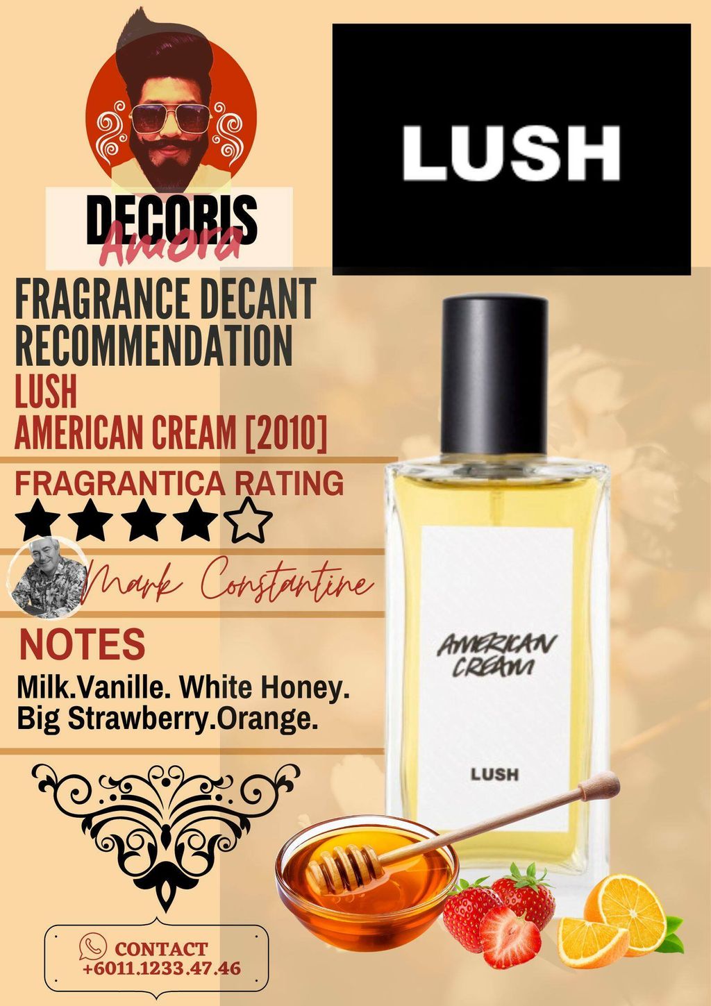 Lush American Cream- Perfume Decant – Decoris Amora Perfume Decant