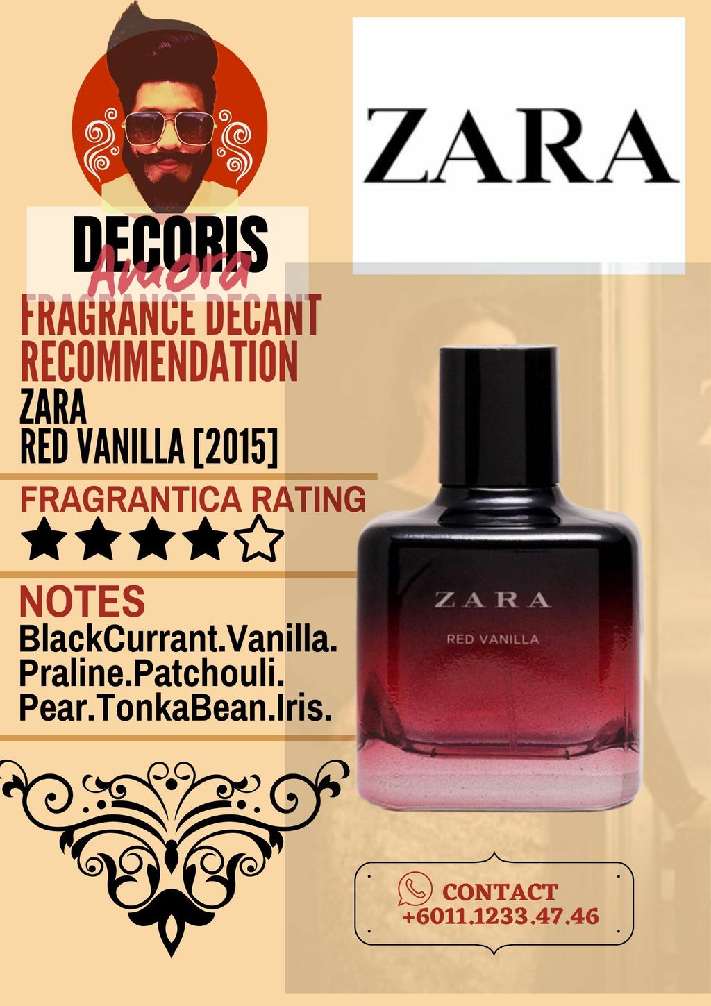 Zara Red Vanilla - Perfume Decant – Decoris Amora Perfume Decant