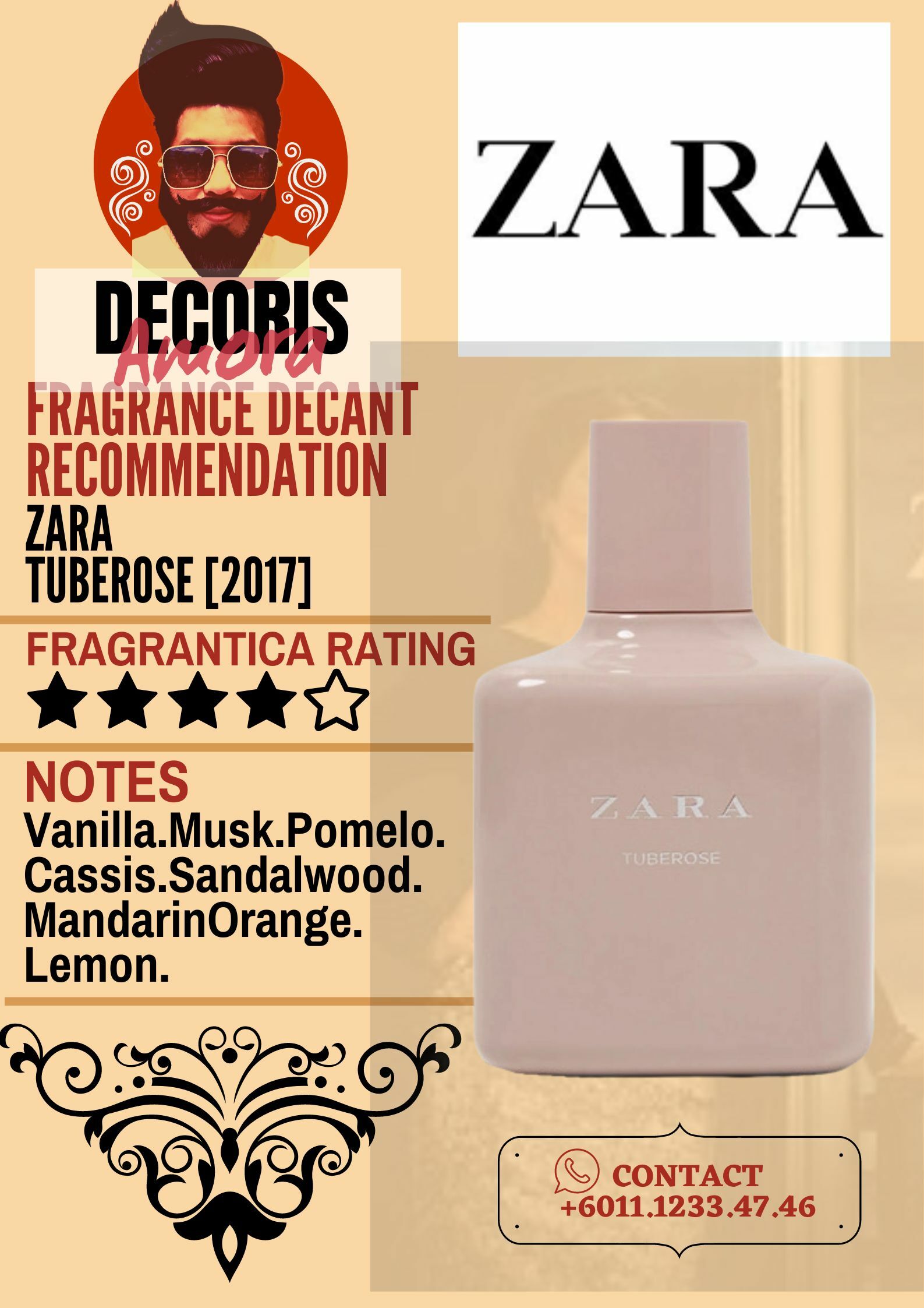 Zara Tuberose - Perfume Decant – Decoris Amora Perfume Decant