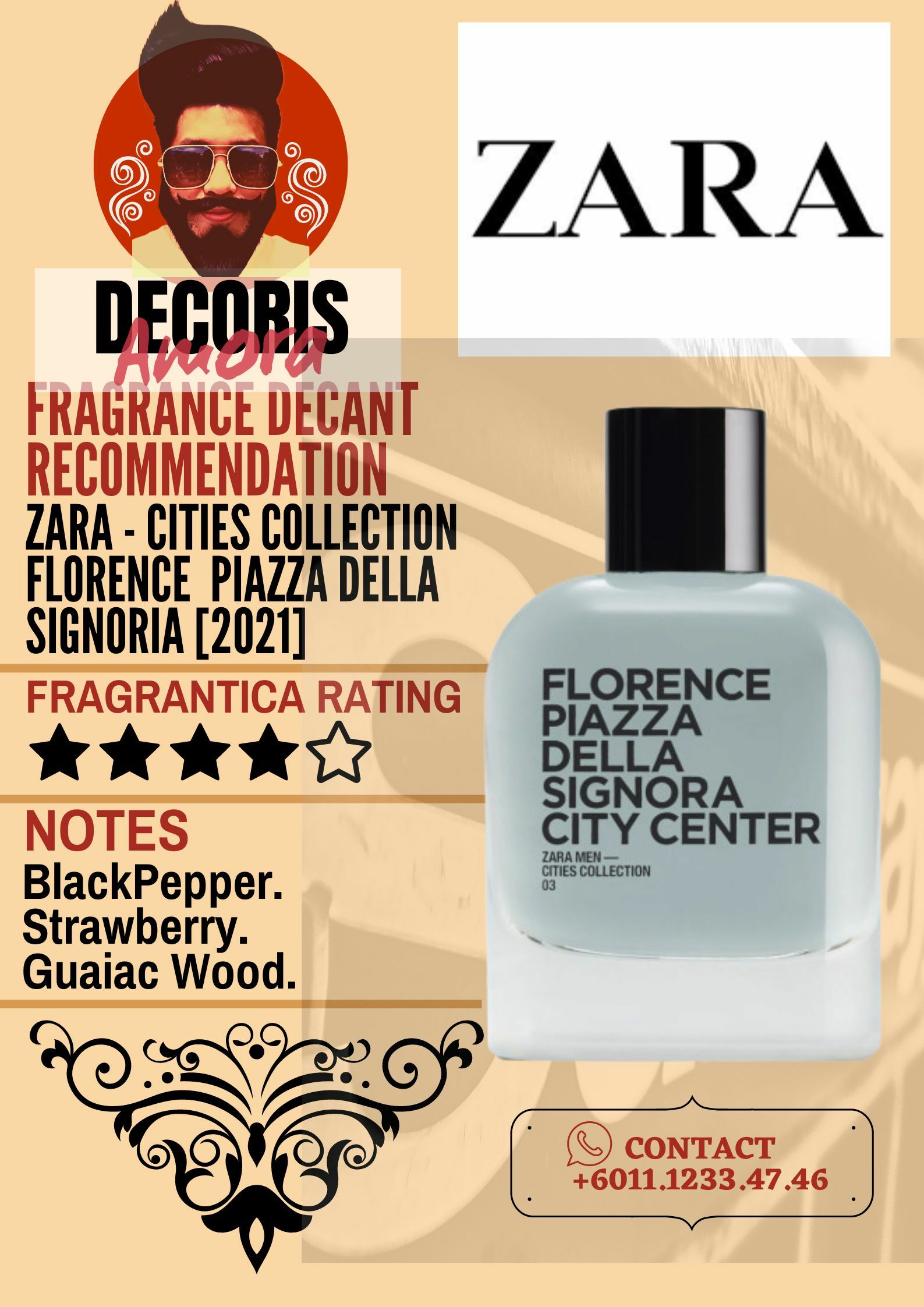 Zara Cities Collection Florence Piazza Della Signora - Perfume Decant –  Decoris Amora Perfume Decant