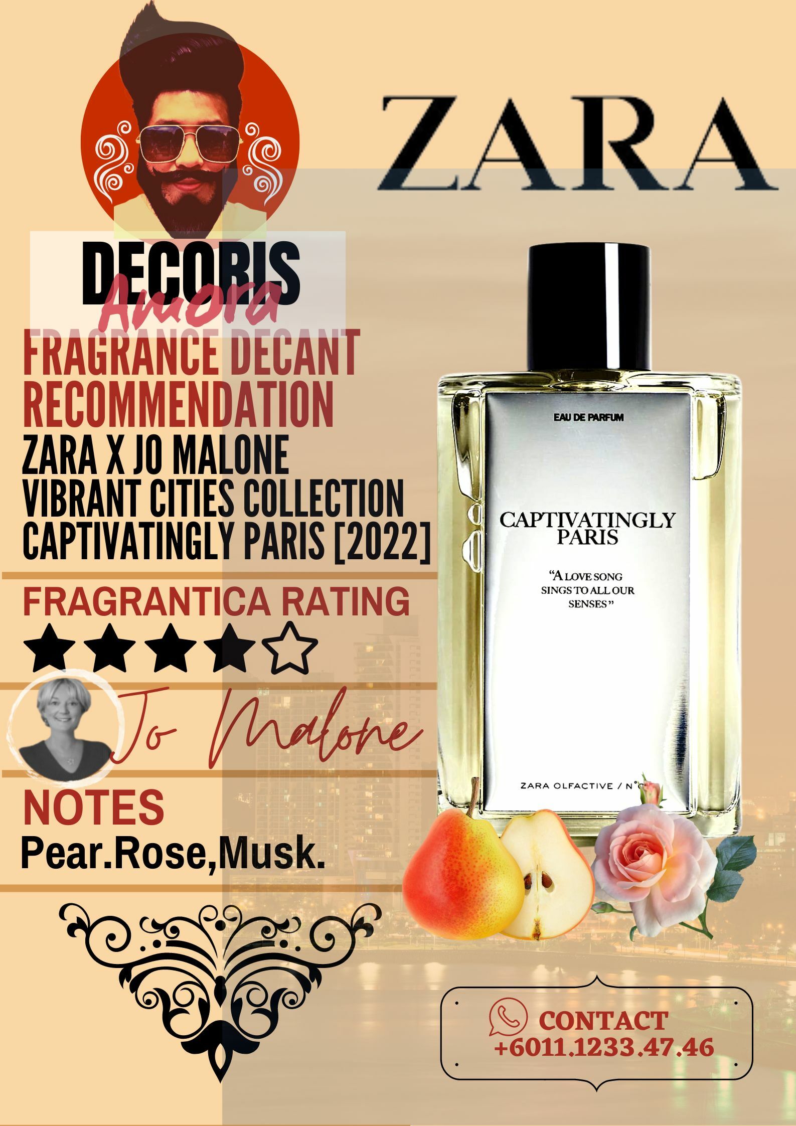 Zara X Jo Malone Captivatingly Paris - Perfume Decant – Decoris Amora  Perfume Decant
