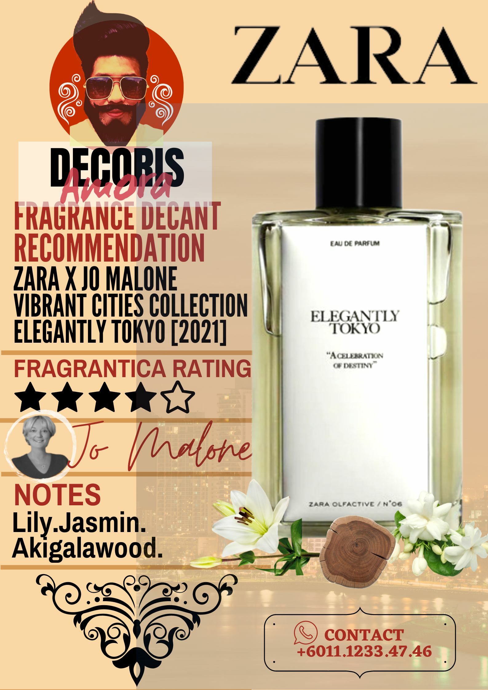 Zara X Jo Malone - Elegantly Tokyo – Decoris Amora Perfume Decant
