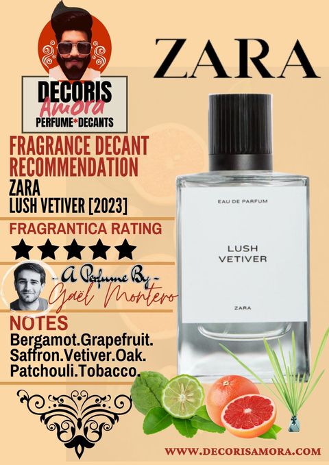 Zara Lush Vetiver - Perfume Decant – Decoris Amora Perfume Decant