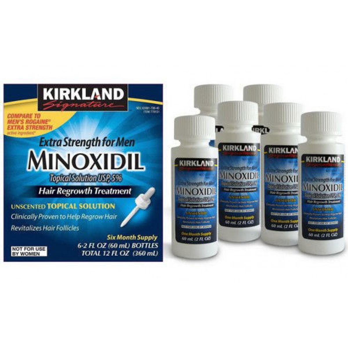 New Kirkland Minoxidil 5% Liquid Solution packaging Revised 2022