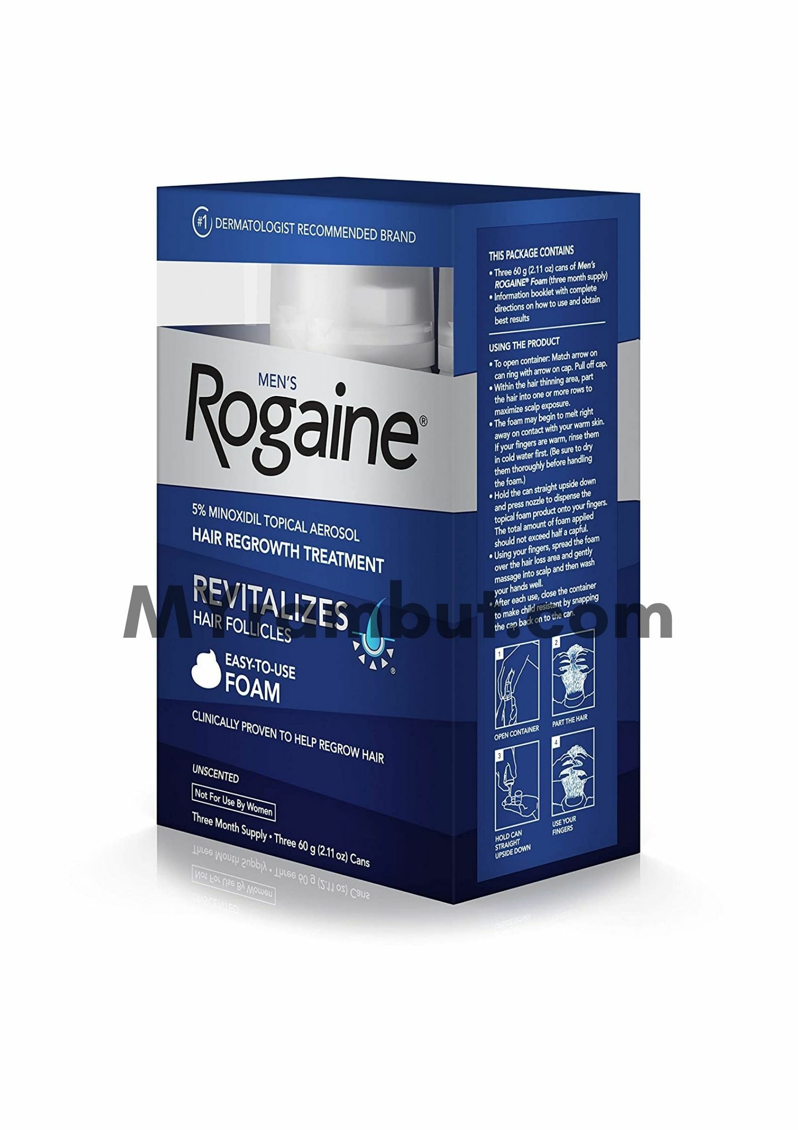 Rogaine 5% For Men Hair Growth Treatment Foam 3 Month Supply – Your Hair  Growth Solution