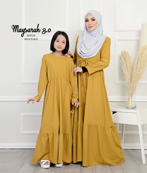 MH24 Mustard Maysarah 3.0 butik bella muslim boutique baju kurung moden muslimah jubah dress nursing blouse kebaya kebarung