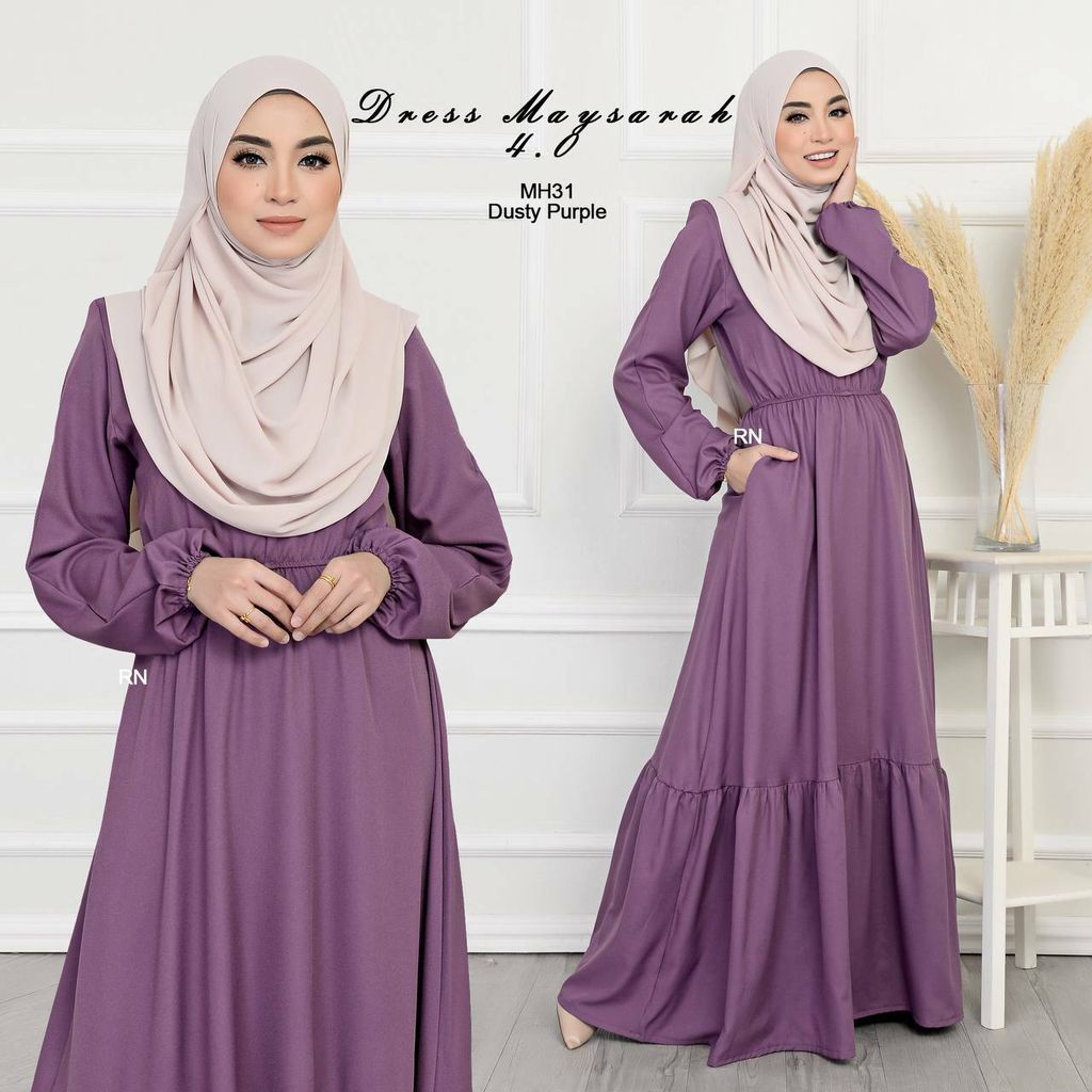 MH31 Dusty Purple Maysarah 4.0 butik bella muslim boutique baju kurung moden muslimah jubah dress nursing blouse kebaya kebarung
