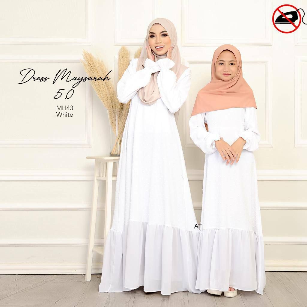 MH43 White Maysarah 5.0 butik bella muslim boutique baju kurung moden muslimah jubah dress nursing blouse kebaya kebarung